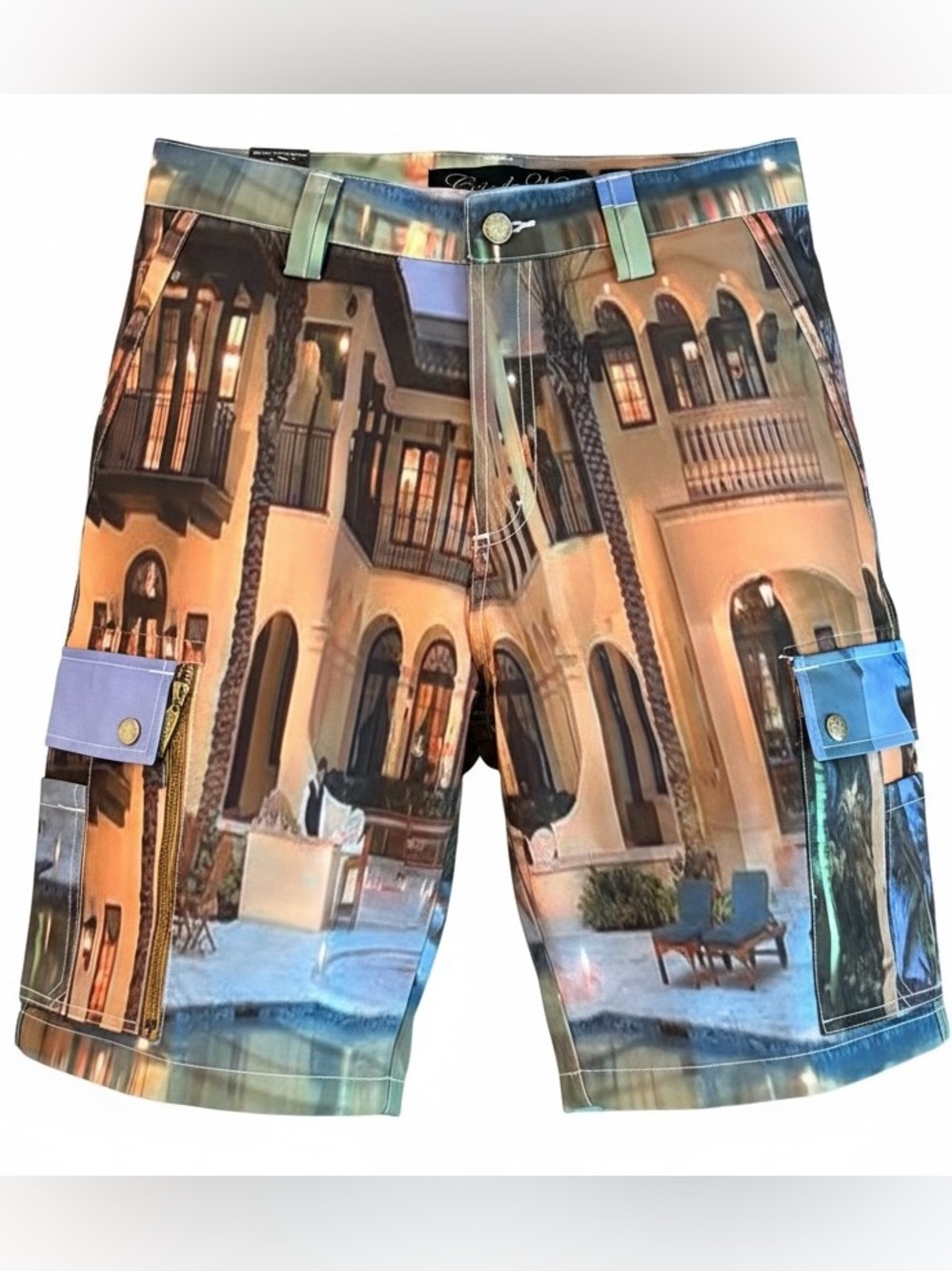 Men’s Cote de Nuit Scenic Cargo Shorts size 32-Hand crafted-New with tags